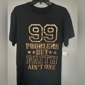 🔥RARE / BROOKLYN VERTICAL MEN'S COTTON T-SHIRT BLACK/GOLD COLOR SIZE MEDIUM NWT